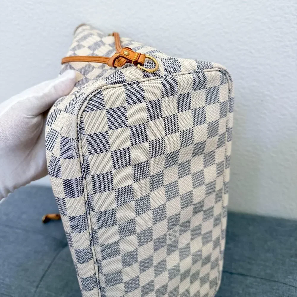 Authentic Louis Vuitton Neverfull MM Damier Azur Tote Shoulder Bag - Picture 4 of 14